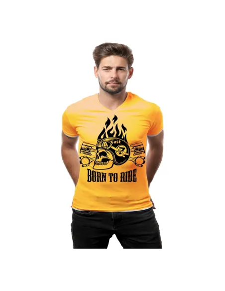 Koszulka z Nadrukiem Born Ride Fana Wyścigów Motoryzacji