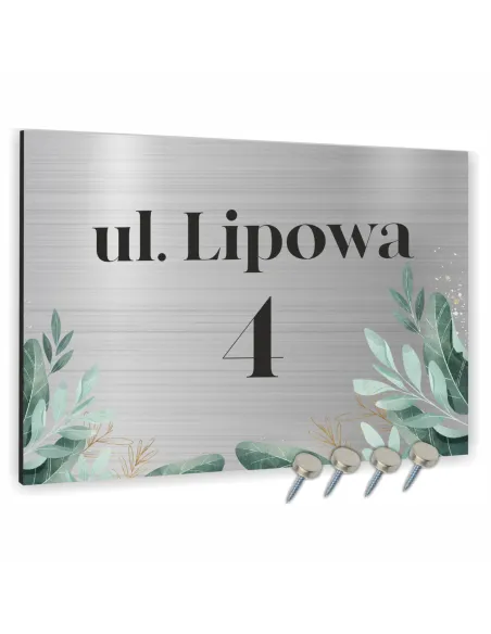 Cyfry na Dom Numer 40x30cm Domu Srebrne Różnymi Motywami