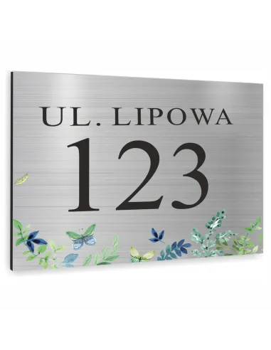 Tabliczka 40x30cm Adresowa Aluminiowa Srebrna Delikatna