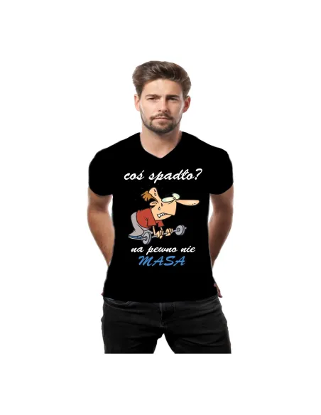 Koszulka z Nadrukiem Coś Spadło Pewno Nie Masa Śmieszne