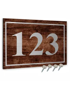 Tablica z Numerem Domu Adresowa z Motywem Drewna 40x30cm