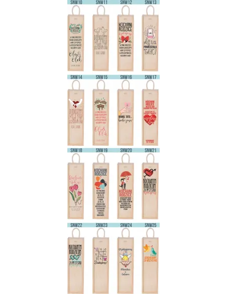 Skrzynka na Wino Podziękowanie Rodziców Pudełko Alkohol