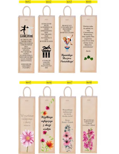 Skrzynka na Wino Podziękowanie Rodziców Pudełko Alkohol