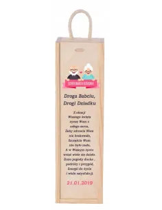 Skrzynka na Wino Prezent na Dzień Babci i Dziadka Pudełku