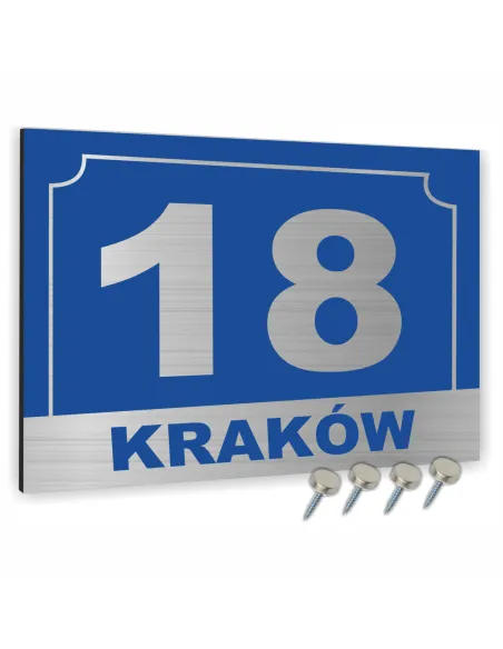 Tabliczka 40x30 cm Tablica Adresowa Aluminiowa Niebieski