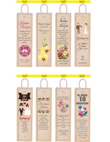 Skrzynka na Wino Podziękowanie Rodziców Pudełko Alkohol