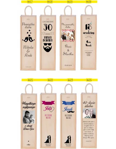 Skrzynka na Wino Prezent na Dzień Babci i Dziadka Pudełku