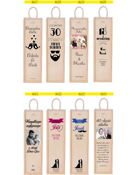 Skrzynka na Wino Prezent na Dzień Babci i Dziadka Pudełku