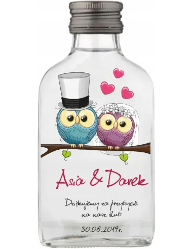 Buteleczki Setki Weselne Nadrukiem 100ML 200 szt Gości