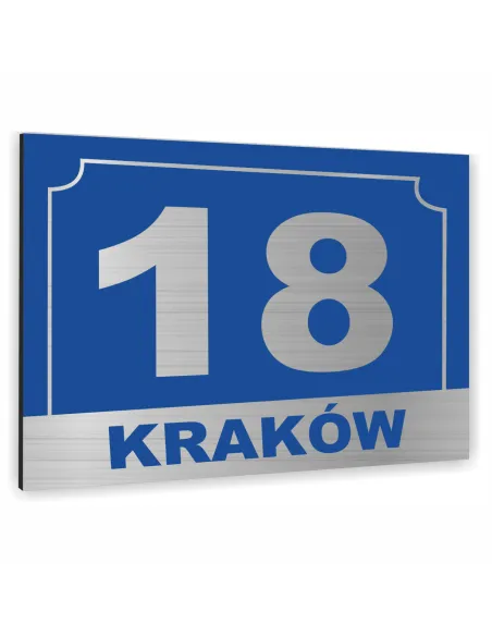 Tabliczka 40x30 cm Tablica Adresowa Aluminiowa Niebieski
