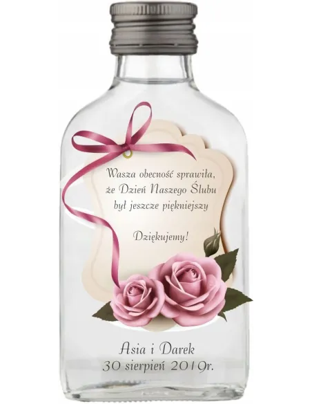 Buteleczki Setki Weselne Nadrukiem 100ML 200 szt Gości