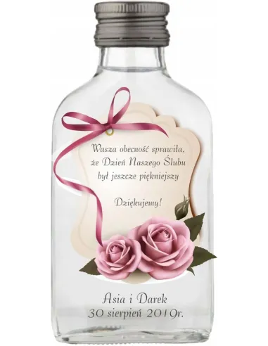 Buteleczki Weselne z Nadrukiem UV 100 ml 150 szt Gości
