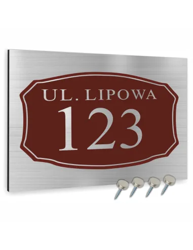 Tablica Adresowa 40x30 cm Numerem Domu Dodatkiem Czerwieni