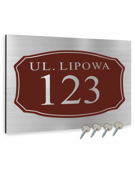 Tablica Adresowa 40x30 cm Numerem Domu Dodatkiem Czerwieni