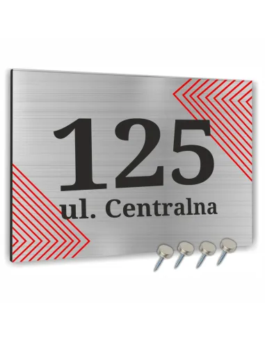 Tabliczka Numer Budynek Dom Aluminium Delikatny Motyw