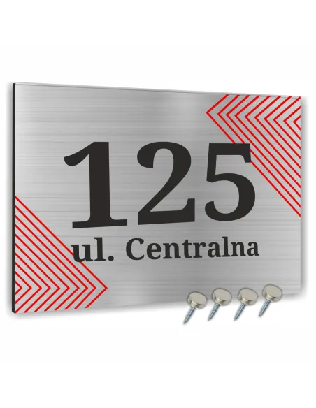 Tabliczka Numer Budynek Dom Aluminium Delikatny Motyw