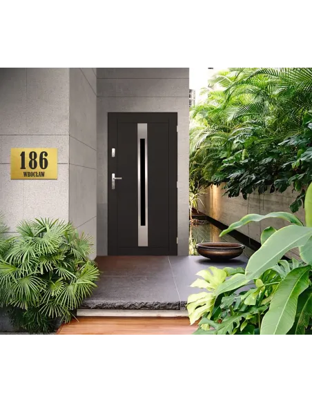 Tabliczka Numer Budynek Dom Aluminium Delikatny Motyw