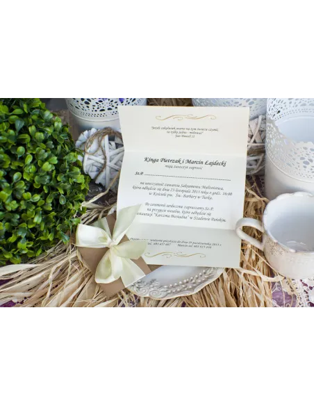 Zaproszenia Personalizowany Eleganckie Perłowe Jasny