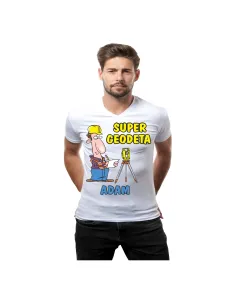 Koszulka z Nadrukiem Geodeta Super Geodeta Personalizowany