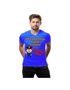 Koszulka z Nadrukiem Mam Największą Giwerę w Mieście