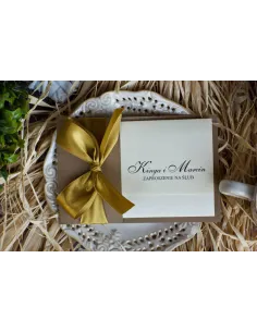 Eleganckie Złoto Perłowe Zaproszenia Ślubne na Wesele