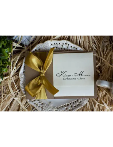 Eleganckie Złoto Perłowe Zaproszenia Ślubne na Wesele