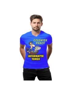 Koszulka z Nadrukiem – Człowiek Pracy Informatyk Reklamowy