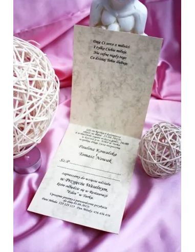 Zaproszenia Ślubne na Ślub Kartka z Kalendarza Marmurek