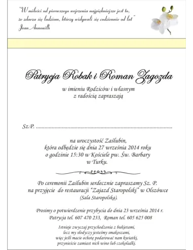 Zaproszenia – Ślubne Perłowe Glamour Wstążką Ornamentem