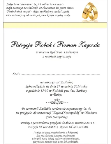 Zaproszenia – Ślubne Perłowe Glamour Wstążką Ornamentem