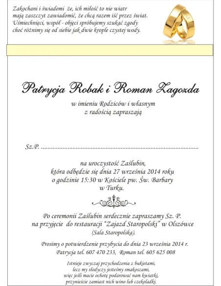 Zaproszenia – Ślubne Perłowe Glamour Wstążką Ornamentem