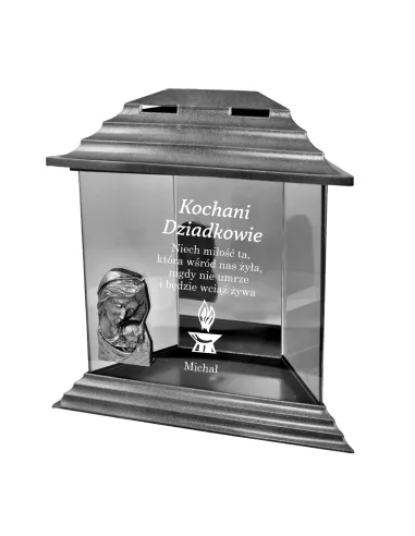 Znicz Kapliczka z Dedykacją Grawerem Dziadków z Grawerem