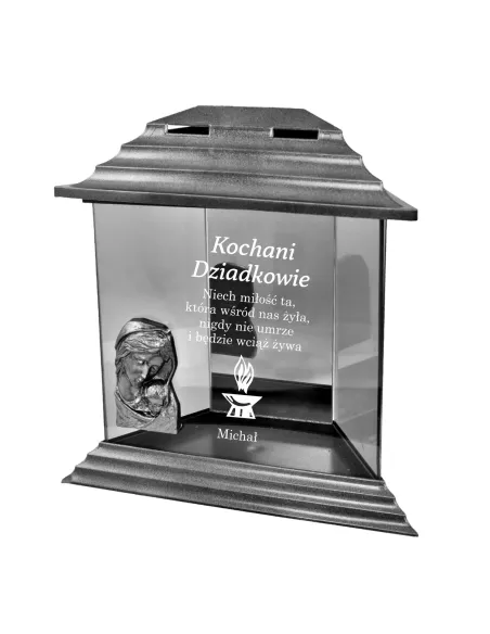 Znicz Kapliczka z Dedykacją Grawerem Dziadków z Grawerem