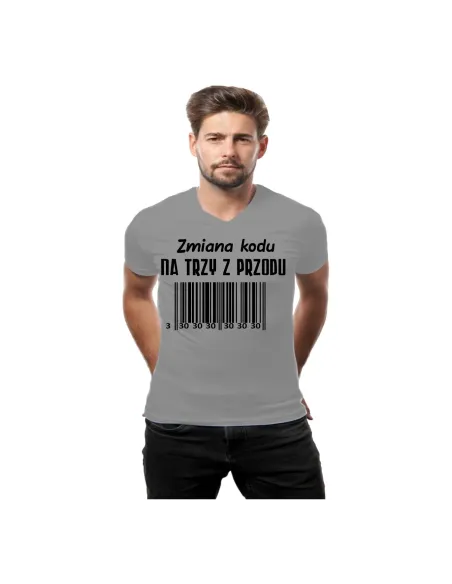 Koszulka z Nadrukiem na Prezent Zmiana Kodu Trzy Przodu