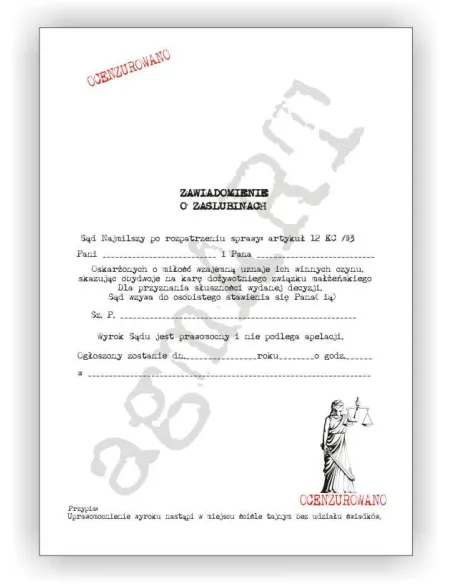 Zaproszenia – Zawiadomienie Zaślubinach Gotowy Projekt