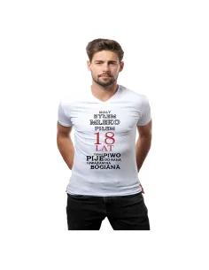 Koszulka z Nadrukiem 18 Urodziny Mały Byłem Mleko Piłem