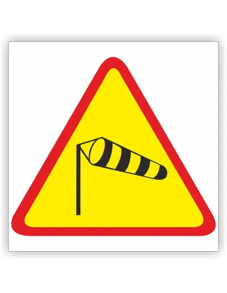 Znak Drogowy 30x30 cm Tablica Informacyjna Boczny Wiatr