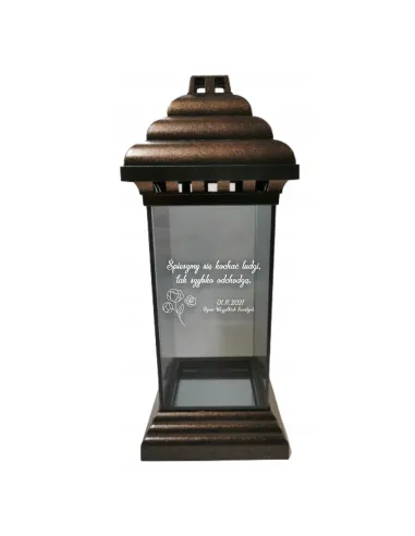 Znicz Lampion z Grawerem Personalizowany Wszystkich Świętych