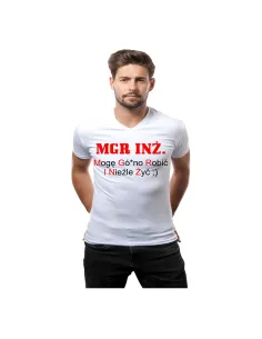 Koszulka z Nadrukiem Mgr.inż Prezent Inżyniera na Prezent