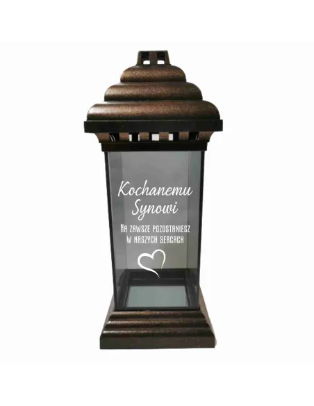 Znicz Lampion z Grawerem Personalizowany Kochanem Synowi