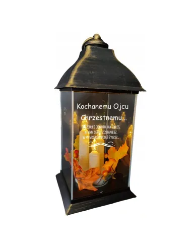 Znicz Lampion z Grawerem Ojca Chrzestnego Personalizowany