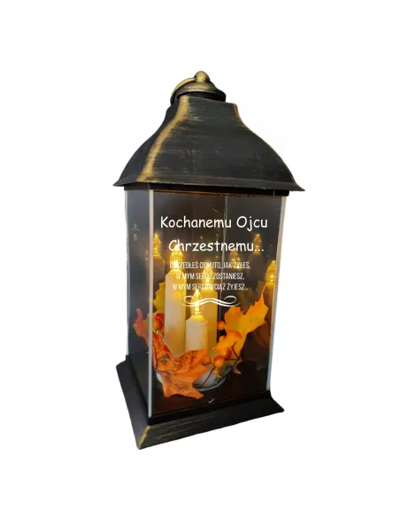 Znicz Lampion z Grawerem Ojca Chrzestnego Personalizowany