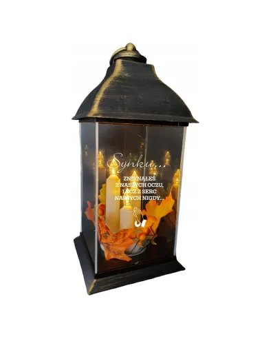 Znicz Lampion z Grawerem Kochanego Syna Personalizowany