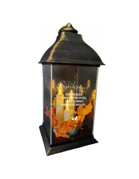 Znicz Lampion z Grawerem Kochanego Syna Personalizowany