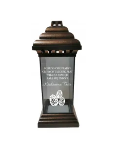 Znicz Lampion z Dedykacją Personalizowany z Grawerem