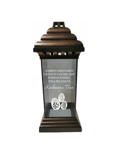 Znicz Lampion z Dedykacją Personalizowany z Grawerem