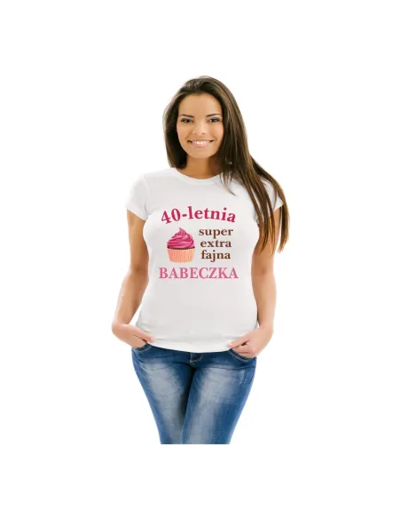 Koszulka z Nadrukiem Letnia Super Extra Fajna Babeczka