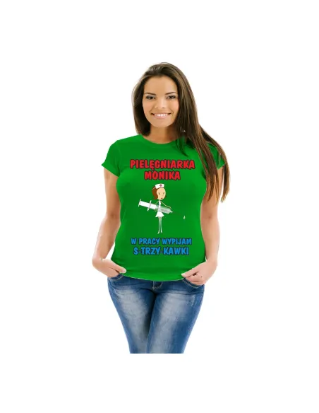 Koszulka z Nadrukiem na Prezent Pielęgniarka Imię Pracy