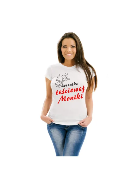Koszulka z Nadrukiem Śmieszny Prezent Teściowej na Prezent