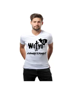 Koszulka Patriotyczna Napisami Nadrukiem Wołyń Pamiętamy